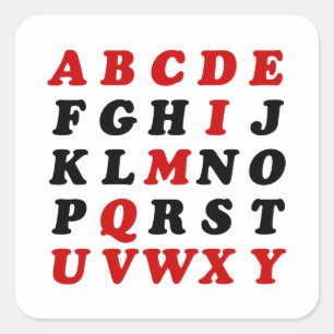 Sticker Carré Alphabet anglais