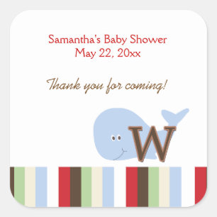 Sticker Carré Alphabet Jungle Soupe (baleine) CARRÉ Favoriser St