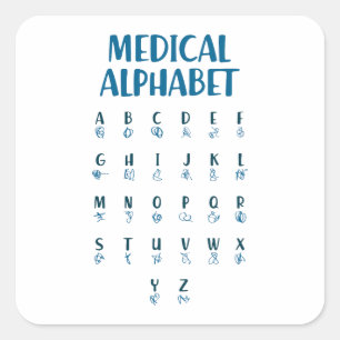 Sticker Carré Alphabet Médical