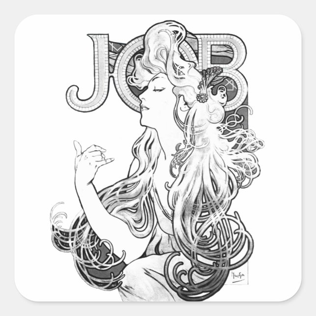 Sticker Carré Alphonse Mucha JOB ISOGS (Devant)