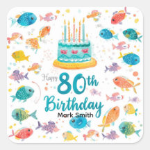 Amateur de pêche 80e anniversaire aquarelle