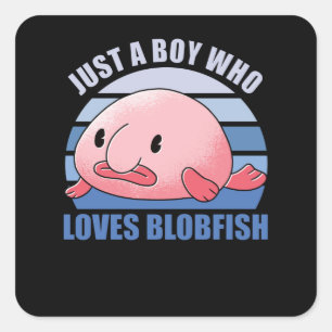 Sticker Carré Amateurs De Blobfish Sweet Animaux Pour Garçons Bl