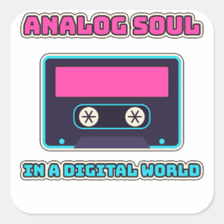 Sticker Carré Âme analogique dans un monde numérique cassette ré