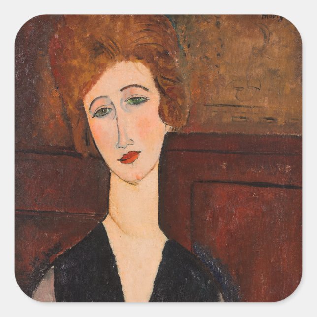 Sticker Carré Amedeo Modigliani - Portrait d'une femme (Devant)