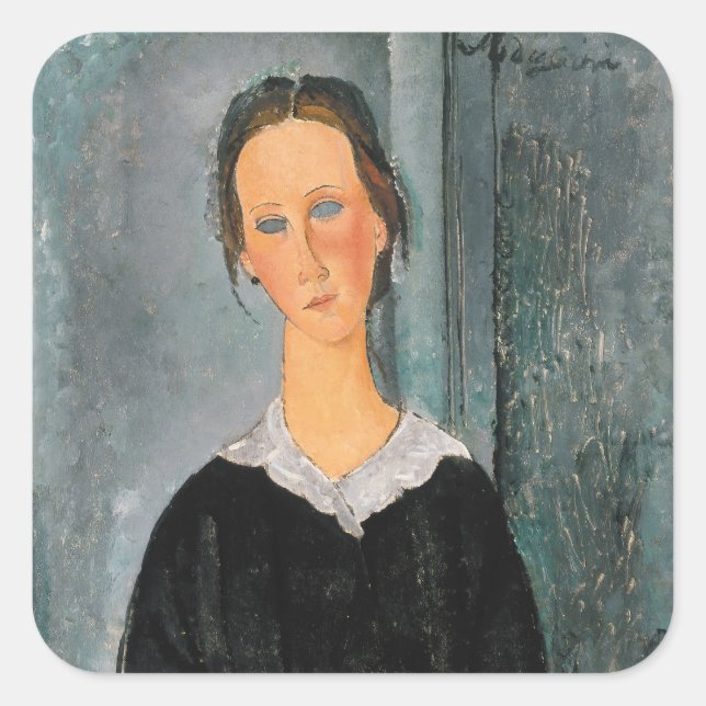 Sticker Carré Amedeo Modigliani - Serveuse (Devant)
