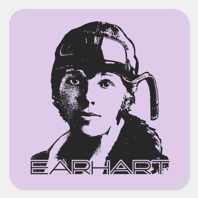 Sticker Carré Amelia Earhart (Devant)