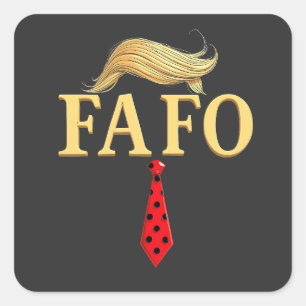 Sticker Carré Américain Donald Trump FAFO USA Drapeau patriotiqu