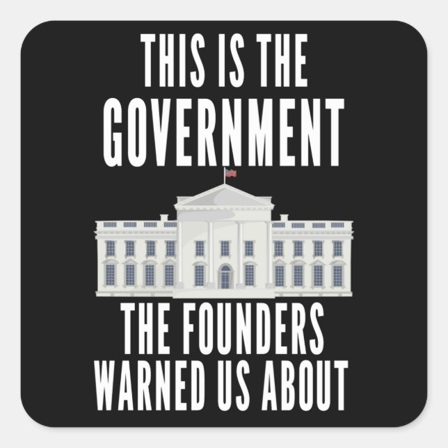 Sticker Carré Américains patriotes anti-gouvernement (Devant)