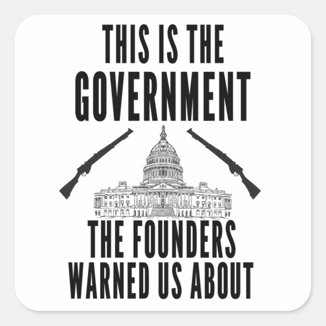 Sticker Carré Américains patriotes anti-gouvernement (Devant)