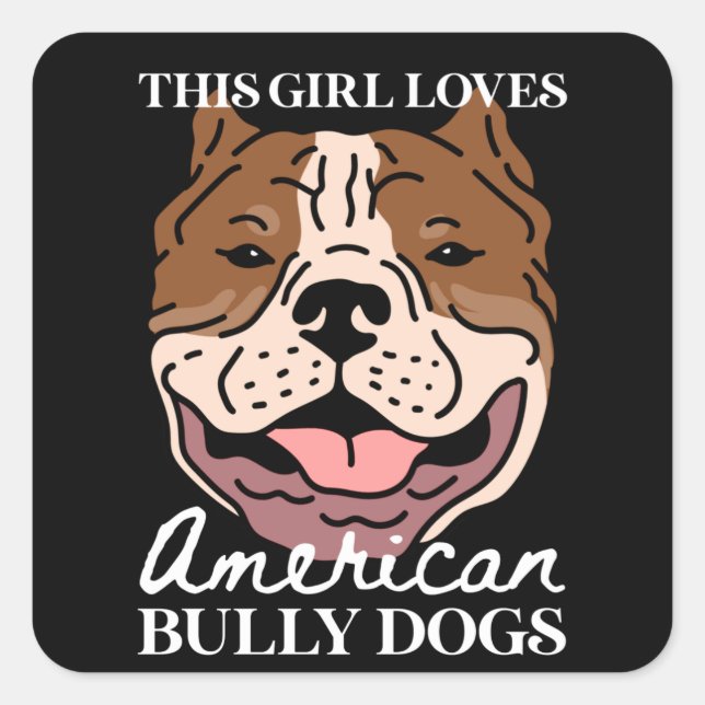 Sticker Carré American Bully Dog Owner | American Bullys (Devant)
