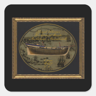 Sticker Carré American Colonial Schooner Sir Edward Hawke