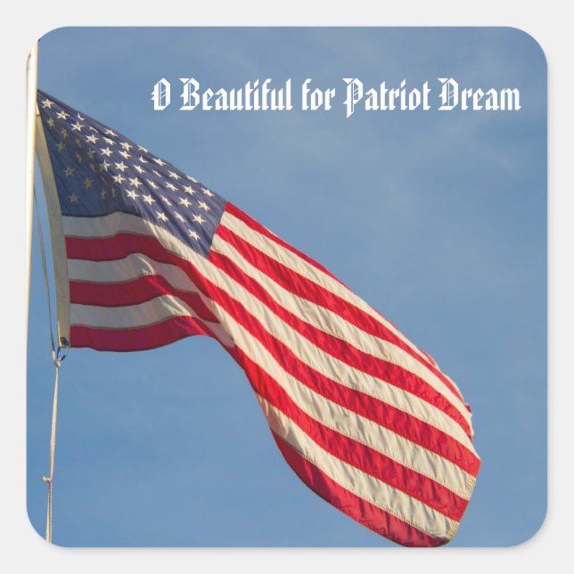 Sticker Carré American Flag Patriotic Blue Sky Personnalisez (Devant)