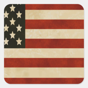 Sticker Carré American Flag Red White and Blue Pride