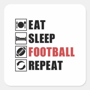 Sticker Carré American Football Repeat Team Jeu USA Idée cadeau