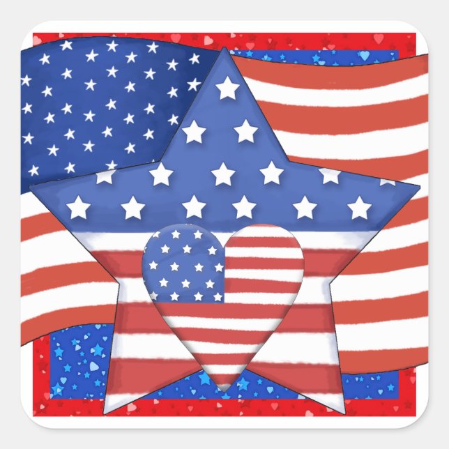 Sticker Carré American Pride - SRF (Devant)