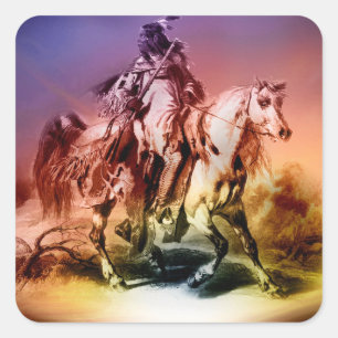 Sticker Carré Amérindien