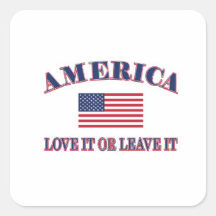 Sticker Carré Amérique, aimez-la ou quittez-la