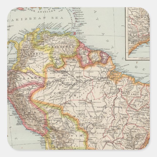 Sticker Carré Amérique du Sud 2 (Devant)