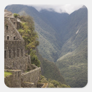 Sticker Carré Amérique du Sud, Pérou, Machu Picchu. Ruines de pi