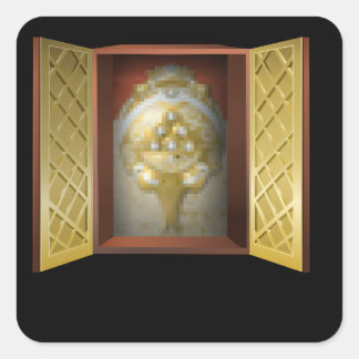 Sticker Carré Ameublement brillant décoration murale pot