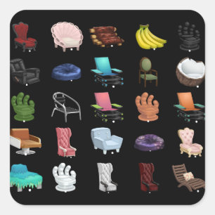 Sticker Carré Ameublement Glitch Collection Fauteuils