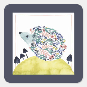Sticker Carré Amis de Clementine   Cochon de couverture d'art po