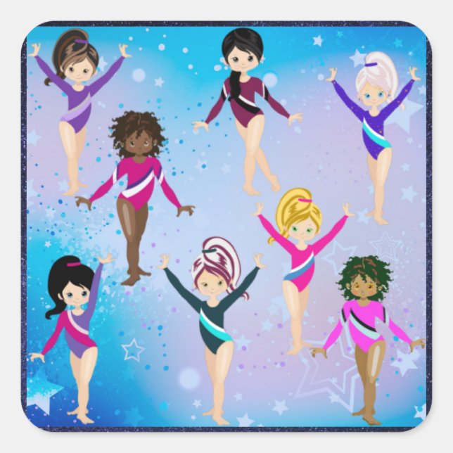 Sticker Carré Amis De Gymnastique : Cette Gymnaste Me Ressemble (Devant)