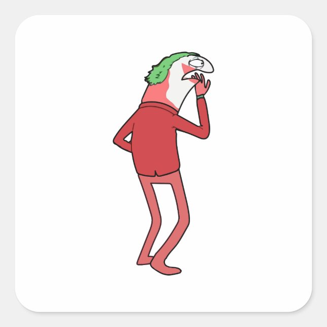 Sticker Carré Amis souriants Alan Psychicpebbles Adulte Swim (Devant)
