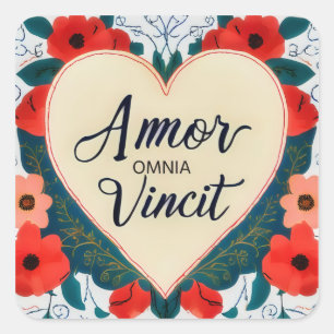 Sticker Carré Amor Omnia Vincit - citation