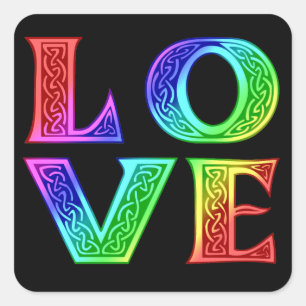 Sticker Carré AMOUR - Lettres celtiques