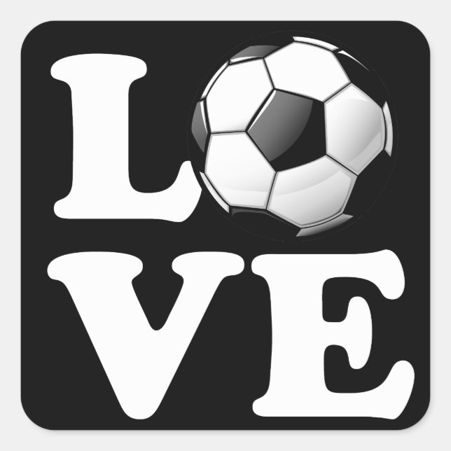 Sticker Carré Amour Pour Le Football Glossy Soccer Ball (Devant)