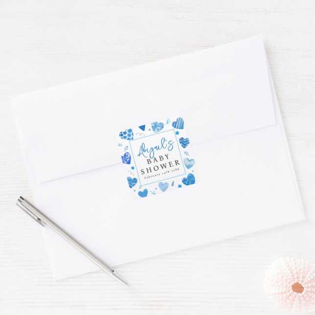 Sticker Carré Amoureux | BABY SHOWER (Enveloppe)