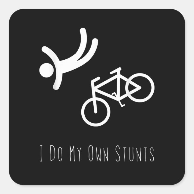 Sticker Carré amoureux de vélo - je fais mes propres cascades bm (Devant)