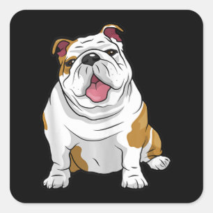 Sticker Carré Amoureux des chiens Drôle Français Bulldog Puppy