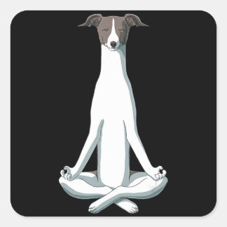 Sticker Carré Amoureux des chiens | Yoga Italien Greyhound