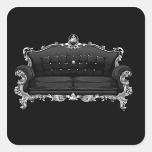 Sticker Carré Amoureux du mobilier brillant mangez des amoureux