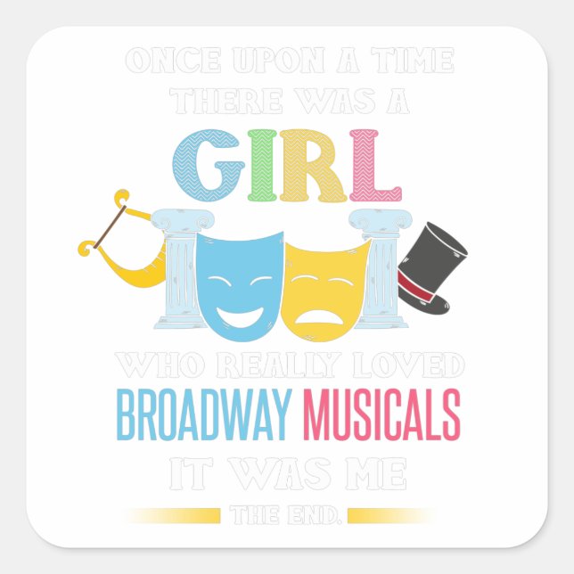 Sticker Carré Amoureux du théâtre musical de Broadway (Devant)