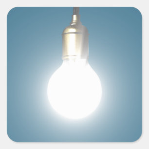 Sticker Carré Ampoule brillante