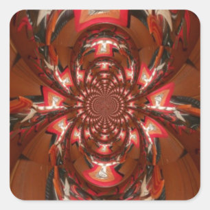 Sticker Carré Amusant design africain coloré
