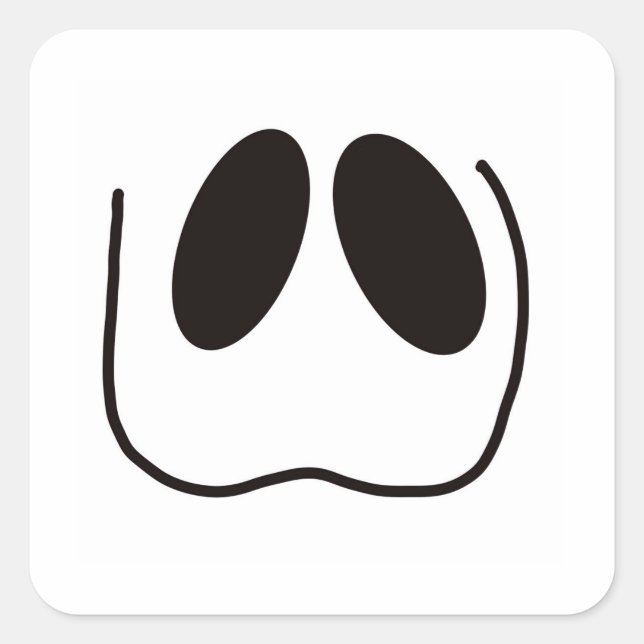 Sticker Carré Amusant, éffrayant, visage fantôme pour Halloween (Devant)