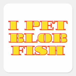 Sticker Carré Amusant i pet blob poisson