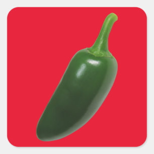 Sticker Carré Amusement et poivre épicé de Jalapeno