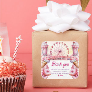 Sticker Carré Amusement Park Anniversaire