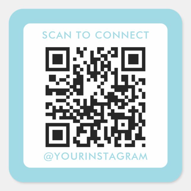 Sticker Carré analyse moderne pour connecter le code qr scannabl (Devant)