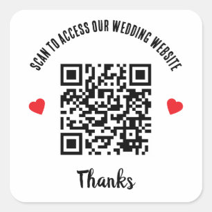 Sticker Carré Analyser pour accéder au site Mariage Code QR de R