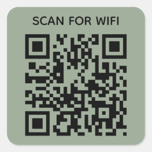 Sticker Carré Analyser pour connecter Wifi QR Code Modern Sage G