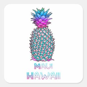 Sticker Carré Ananas Maui Hawaii