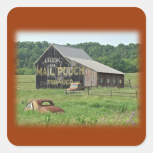 Sticker Carré Ancienne grange Pochette de courrier Tabac publici