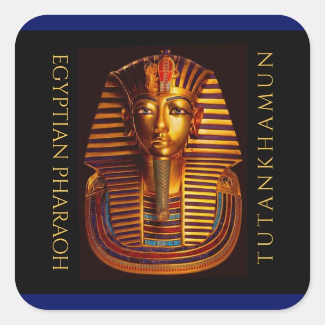 Sticker Carré Ancient Egyptian King Tutankhamun Gold Burial Mask (Devant)