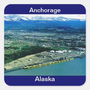 Sticker Carré Ancrage, Vue Alaska